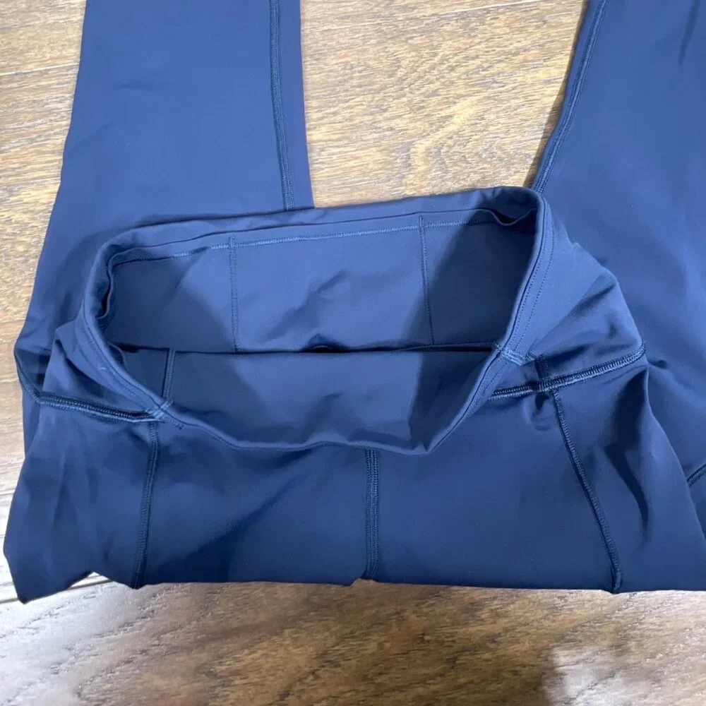 LULULEMON Fast & Free Crop II Nulux Leggings Navy Blue Size 6 #W6AKHS EUC
